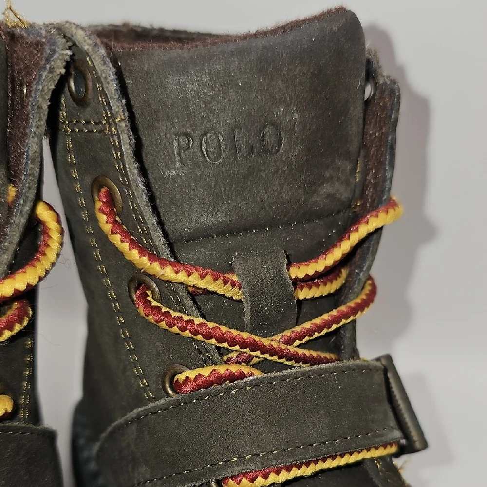 Polo Ralp Lauren Kids Brown Boots with Embroidered Detail